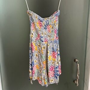 Urban Outfitters Floral Strapless Romper - Multicolor